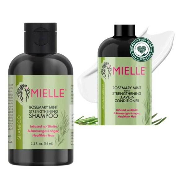 Mielle Other - 𝗠𝗜𝗘𝗟𝗟𝗘 Organics Mint Strengthening Shampoo/Conditioner 3.2 fl oz (95 mL)🟢